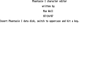 Phantasie I Character Editor